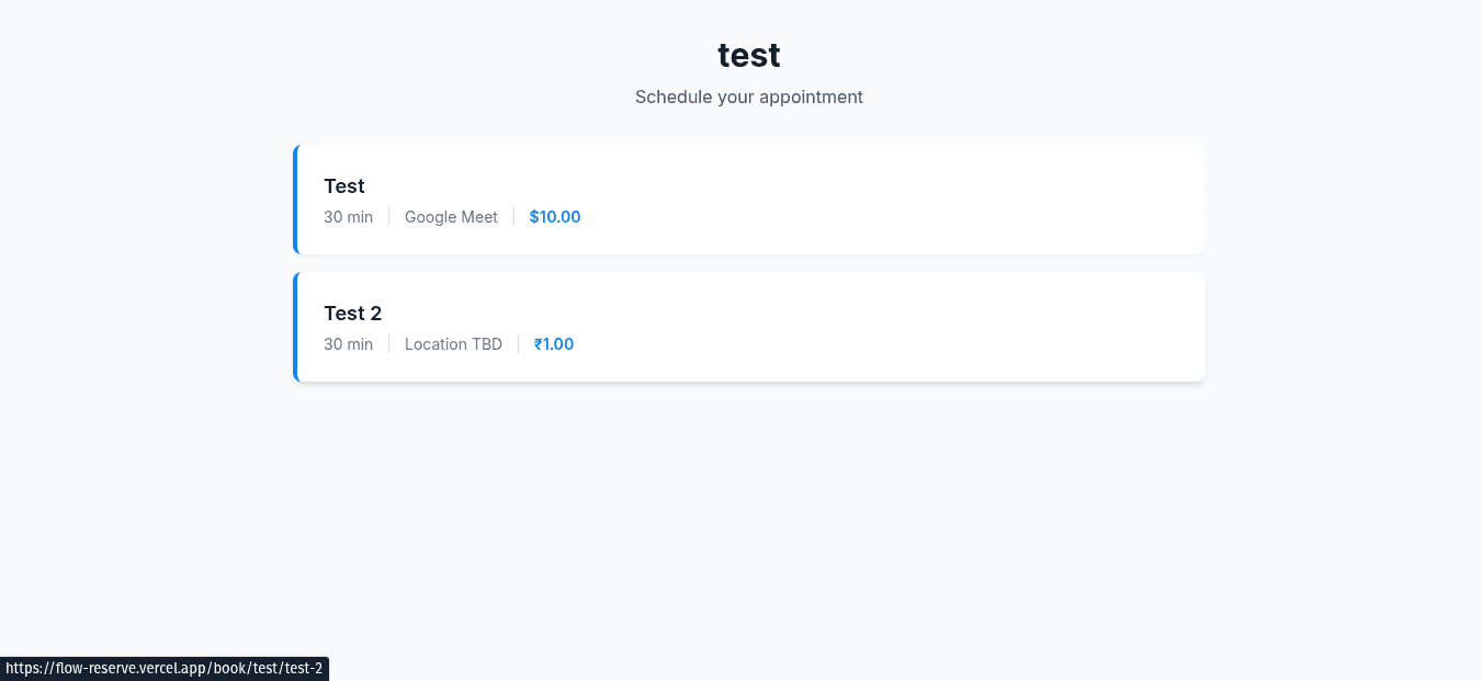 Client-facing branded booking page